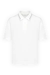Brunello Cucinelli Polo for women in white cotton - stripe on the collar. 100% cotton. Closure: buttons. Country of manufacture: Italy. Care: specialized cleaning - photo 1