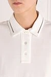 Brunello Cucinelli Polo for women in white cotton - stripe on the collar. 100% cotton. Closure: buttons. Country of manufacture: Italy. Care: specialized cleaning - photo 5