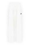 Balenciaga Women's white pants made of cotton and polyamide - brand logo. 52% cotton, 48% polyamide. Closure: drawstring. two side pockets. Country of manufacture: Italy. Care: specialized cleaning - photo 1