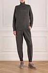 Women's suit gray Brunello Cucinelli - brand logo. 60% wool, 30% cashmere, 10% silk. Country of manufacture: Italy. Care: specialized cleaning - photo 2