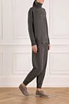Brunello Cucinelli Women's suit gray - brand logo. 60% wool, 30% cashmere, 10% silk. Country of manufacture: Italy. Care: specialized cleaning - photo 3