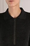 Brunello Cucinelli Платье трикотажное женское серое из шерсти и кашемира - 90% шерсть, 10% кашемир. молния. Страна производитель: Италия. Уход: специализированная чистка - фото 5
