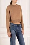 Brunello Cucinelli Women's jumper brown - 42% mohair, 38% polyamide, 12% wool, 8% fiber. Country of manufacture: Italy. Care: specialized cleaning - photo 3