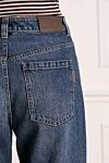 Brunello Cucinelli Women's blue jeans made of cotton - worn effect. 100% cotton. zipper, button. two side pockets, two back pockets. Country of manufacture: Italy. Care: specialized cleaning - photo 5