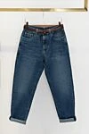 Women's blue jeans made of cotton Brunello Cucinelli - worn effect. 100% cotton. zipper, button. two side pockets, two back pockets. Country of manufacture: Italy. Care: specialized cleaning - photo 8