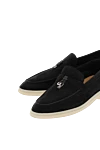 Loro Piana Men's black suede loafers - contrast sole. 100% suede. Country of manufacture: Italy. Care: specialized cleaning - photo 5