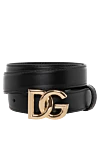 Dolce & Gabbana Women's black belt made of genuine leather - brand logo on the buckle. 100% genuine leather. Country of manufacture: Italy. Care: specialized cleaning - photo 1