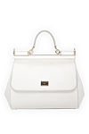 Dolce & Gabbana Women's bag white from calfskin - branded plate with two types of galvanic coating. 100% calfskin. Handle: Top handle and removable, adjustable shoulder strap in Dauphine calfskin. Internal zip pocket with logo and smartphone pocket. Closure: Front flap with double hidden magnet clasp. Country of manufacture: Italy. Care: specialized cleaning - photo 1