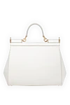 Women's bag white from calfskin Dolce & Gabbana - branded plate with two types of galvanic coating. 100% calfskin. Handle: Top handle and removable, adjustable shoulder strap in Dauphine calfskin. Internal zip pocket with logo and smartphone pocket. Closure: Front flap with double hidden magnet clasp. Country of manufacture: Italy. Care: specialized cleaning - photo 4