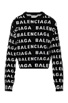 Balenciaga Джемпер жіночий чорний з логотипом - патерн великого логотипу бренду. 98% шерсть 2% поліамід. Країна виробник: Італія. Догляд: спеціалізоване чищення - фото 1