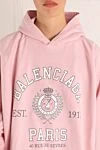 Balenciaga Oversized hoodie for women pink with logo - logo. hood. 100% cotton. Country of manufacture: Italy. Care: specialized cleaning - photo 5