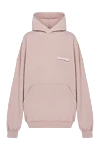 Balenciaga Hoodie for women pink with logo - logo. hood. 100% cotton. front large pocket. Country of manufacture: Italy. Care: specialized cleaning - photo 1