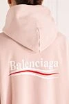 Hoodie for women pink with logo Balenciaga - logo. hood. 100% cotton. front large pocket. Country of manufacture: Italy. Care: specialized cleaning - photo 6