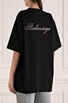 Black cotton T-shirt for women Balenciaga - 100% cotton. Country of manufacture: Italy. Care: specialized cleaning - photo 4