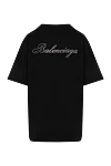 Black cotton T-shirt for women Balenciaga - 100% cotton. Country of manufacture: Italy. Care: specialized cleaning - photo 6