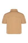 Women's cropped brown short-sleeved shirt Celine - triumphal buttons, loops on sleeves. 100% cotton . Closure: buttons. two chest pockets. Country of manufacture: Italy. Care: specialized cleaning - photo 6