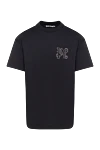 Palm Angels Men's black cotton T-shirt with logo - brand logo. 100% cotton. Country of manufacture: Italy. Care: specialized cleaning - photo 1