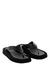 The Row Black women's flip flops made of suede and genuine leather - 50% genuine leather, 50% suede. Country of manufacture: Italy. Care: specialized cleaning - photo 3