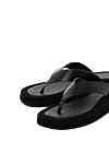 The Row Black women's flip flops made of suede and genuine leather - 50% genuine leather, 50% suede. Country of manufacture: Italy. Care: specialized cleaning - photo 5