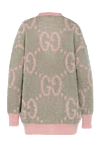 Women's green mohair cardigan Gucci - brand logo, pink edging. 65% mohair, 31% polyamide, 4% wool. Closure: buttons. two side pockets. Country of manufacture: Italy. Care: specialized cleaning - photo 6