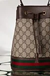 Gucci Сумка жіноча коричнева із текстилю. - червоно-зелена стрічка Web. текстиль. Розмір: Ш 20,5 х 26 х Г 11 см. Довжина ременя: знімний регульований плечовий ремінь заввишки 53 см. Ручка: шкіряна ручка заввишки 12 см. відкрита кишеня та кишенька для смартфона всередині. застібка у вигляді куліски. Країна виробник: Італія. Догляд: спеціалізоване чищення - фото 7