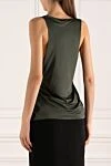 Women's top green with a neckline Saint Laurent - 100% viscose. Country of manufacture: Italy. Care: specialized cleaning - photo 4