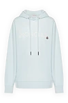 Moncler Худі жіноче блакитне з логотипом - логотип. капюшон. 100% бавовна. куліска. Країна виробник: Італія. Догляд: спеціалізоване чищення - фото 1