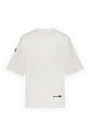 Moncler White women's T-shirt with logo - brand logo. 100% cotton. Country of manufacture: Italy. Care: specialized cleaning - photo 7