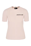 Moncler Women's pink T-shirt with logo - brand logo. 75% polyamide, 25% elastane. Country of manufacture: Italy. Care: specialized cleaning - photo 1