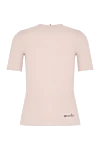 Women's pink T-shirt with logo Moncler - brand logo. 75% polyamide, 25% elastane. Country of manufacture: Italy. Care: specialized cleaning - photo 6