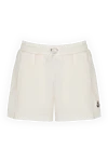 Moncler Women's white shorts on the backstage. - logo. 100% cotton. Closure: drawstring. two side pockets. Country of manufacture: Italy. Care: specialized cleaning - photo 1