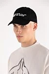 Men's black cotton cap Off-White - brand logo . 100% cotton. Country of manufacture: Italy. Care: specialized cleaning - photo 2