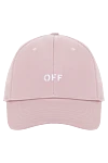 Off-White Women's pink cap made of cotton - brand logo. 100% cotton. Country of manufacture: Italy. Care: specialized cleaning - photo 1