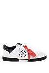 Off-White Men's white sneakers - brand logo, contrast sole, contrast heel. 70% genuine leather, 20% cotton, 10% polyamide. Closure: laces. Country of manufacture: Italy. Care: specialized cleaning - photo 1