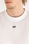 Off-White Oversized white T-shirt for men - Decor: brand logo. Composition: 100% cotton. Country of manufacture: Italy. Care: specialized cleaning - photo 5