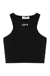 Off-White Women's black cotton top - brand logo. 98% cotton, 2% elastane. Country of manufacture: Italy. Care: specialized cleaning - photo 1