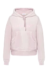 Off-White Hoodie for women pink with logo - logo. hood. 100% cotton. Closure: drawstring. large front pocket. Country of manufacture: Italy. Care: specialized cleaning - photo 1