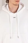 Off-White Men's white cotton hoodie with logo - brand logo. hood. 100% cotton. Pocket: front large pocket. Country of manufacture: Italy. Care: specialized cleaning - photo 5