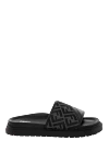 Fendi Sandals for men black - jacquard pattern. 65% polyamide, 35% cotton, inner part  100% calfskin. Country of manufacture: Italy. Care: specialized cleaning - photo 1