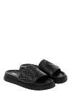 Fendi Sandals for men black - jacquard pattern. 65% polyamide, 35% cotton, inner part  100% calfskin. Country of manufacture: Italy. Care: specialized cleaning - photo 3