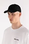 Men's black cotton cap with logo Valentino - brand logo. 62% cotton, 38% linen. Country of manufacture: Italy. Care: specialized cleaning - photo 2