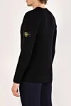 Men's black jumper with logo patch Stone Island - brand logo. 100% wool. Country of manufacture: Italy. Care: specialized cleaning - photo 4