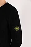 Stone Island Men's black jumper with logo patch - brand logo. 100% wool. Country of manufacture: Italy. Care: specialized cleaning - photo 5