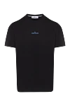 Stone Island Black men's T-shirt with logo - brand logo. 100% cotton. Country of manufacture: Italy. Care: specialized cleaning - photo 1