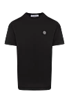 Stone Island Black men's T-shirt with logo - Decor: brand logo. Composition: 100% cotton. Country of manufacture: Italy. Care: specialized cleaning - photo 1