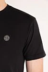 Stone Island Black men's T-shirt with logo - Decor: brand logo. Composition: 100% cotton. Country of manufacture: Italy. Care: specialized cleaning - photo 5