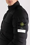 Stone Island Чоловічий пуховик чорний з логотипом - логотип бренду. 84% поліамід, 16% еластан. блискавка. дві бічні кишені. Утеплювач: пух. Країна виробник: Італія. Догляд: спеціалізоване чищення - фото 5