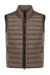 Stone Island Men's vest brown with logo - logo. 100% polyamide. Closure: zipper. two side pockets. Country of manufacture: Italy. Care: specialized cleaning - photo 1