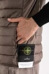 Stone Island Men's vest brown with logo - logo. 100% polyamide. Closure: zipper. two side pockets. Country of manufacture: Italy. Care: specialized cleaning - photo 5