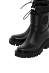 Moncler Women's rubber boots black with embossed soles - logo. Closure: drawstring. 100% rubber. Country of manufacture: Italy. Care: specialized cleaning - photo 5